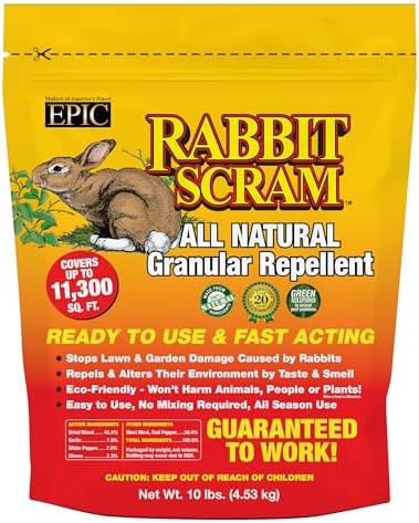 Rabbit Scram All Natural Granular Repellent - All-Natural, Animal, People and Pet Safe Granule (2.5 lb Shaker)