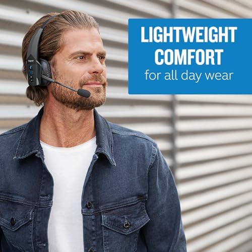BlueParrott B550-XT Bluetooth Headset | 96% noise canceling headset for truck drivers; voice control, IP54-rated, 24 hr talk time