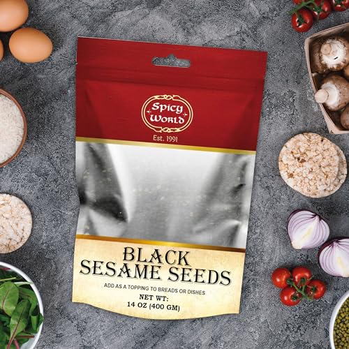 Raw Black Sesame Seeds 3 LB Bag - Natural - By Spicy World
