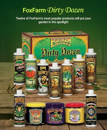 FoxFarm Dirty Dozen Liquids & Solubles Starter Pack - 3 Solubles (Open Sesame, Beastie Bloomz, Cha Ching) & 9 Pint Liquids (Big Bloom, Tiger Bloom