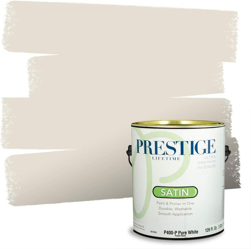 PRESTIGE Paints Exterior Paint and Primer In One, 1-Gallon, Satin, Comparable Match of Sherwin Williams* Black Magic*