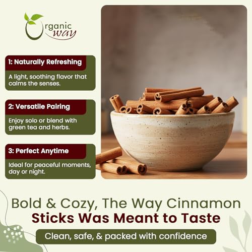 Organic Way True Ceylon Cinnamon Sticks - Origin - Sri Lanka (16 Ounce)