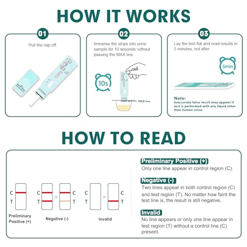 Easy@Home 25 Pack Nicotine Urine Test Strips, Cotinine Urine Screen Test