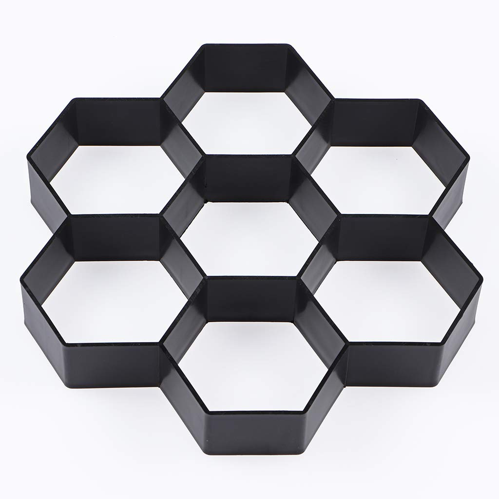 Skelang Hexagon Pavement Mold, 11.4"×11"×1.7" Reusable Walk Path Maker, Concrete Cement Pavement Mold for DIY Garden Concrete Path