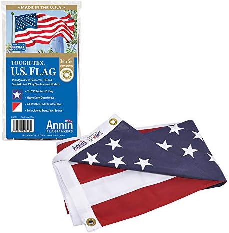 Annin Flagmakers (2730) Tough-Tex American Flag, Made in USA - 5 x 8 Feet | Polyester