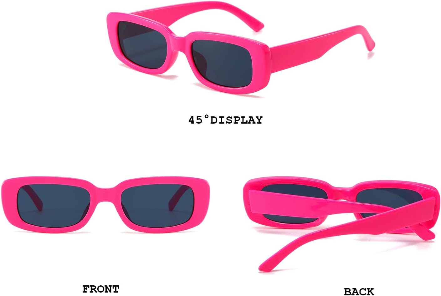 BUTABY Rectangle Sunglasses for Women Retro Driving Glasses 90’s Vintage Fashion Narrow Square Frame UV400 Protection