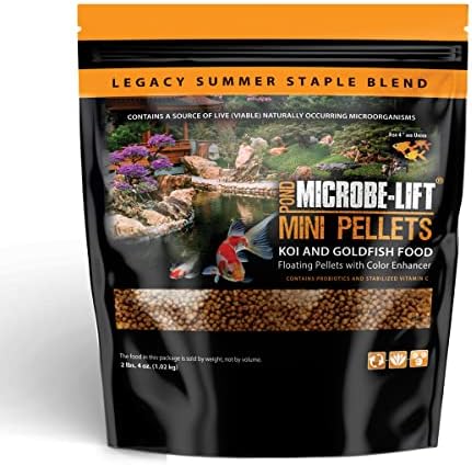 MICROBE-LIFT MLLMPSM Mini Floating Fish Food Pellets for Ponds, Water Gardens, and Fountains, for Small Live Goldfish and Koi, 12 Ounces