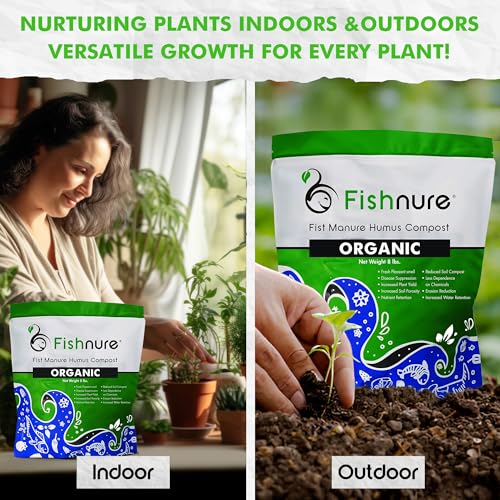 Fishnure - Humus Fish Compost Fertilizer for Indoor Plants, Outdoor Houseplant Fertilizer Supports Natural Production of Plant Food for Houseplants