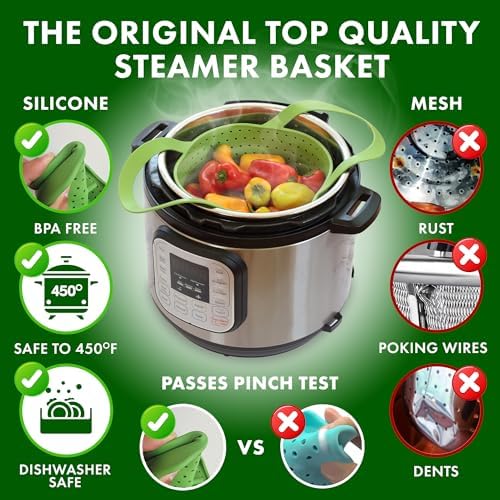 Avokado Silicone Steamer Basket for 3qt Instant Pot [6qt, 8qt avail], Other Pressure Cookers - 100% Food Safe, BPA-Free