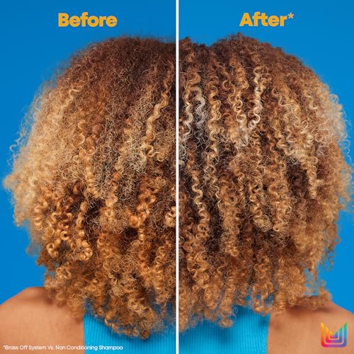 Matrix Brass Off Toning Blue Shampoo - Refreshes and Neutralizes Brassy Tones, For Color Treated Hair, Lightened Brunettes or Dark Blondes