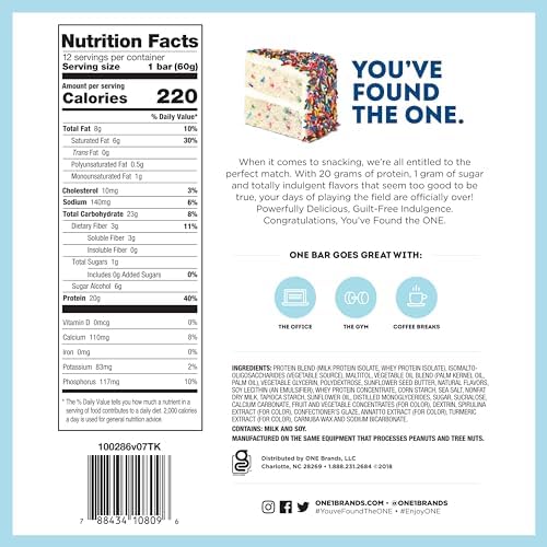 ONE Protein Bars, Best Sellers Variety Pack, Gluten Free Protein Bars with 20g Protein and 1g Sugar, Pantry Staples, 2.12 oz (12 Count)