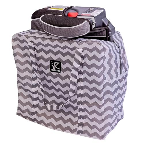 J.L. Childress Go-Go Travel Bag for Kids Backless Booster Seat - Compact Carrier for Airplane & Air Travel, For Toddler Backless Booster Car Seats, Fits Compact Strollers like GB Pocket - Deluxe, Grey