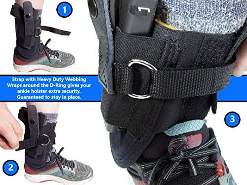 Undercover Ankle Holster with D-Ring| Most Secure Ankle Holster in the Market| Fits Snub nose Revolvers, Glock 26, Glock 27, Glock 30, S&W Shield