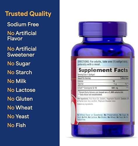 Puritan's Pride Coenzyme CoQ10 600mg, Rapid Release Softgels