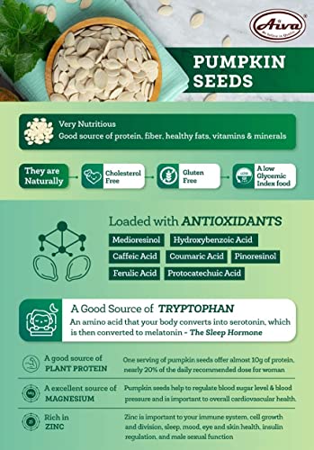 Aiva Pumpkin Seeds Raw (2 LB Bulk) – Premium Whole Pepitas for Snacking, Baking, Salad Toppings, Cereal, Roasting and Cooking Shelled Pepitas