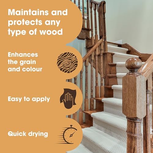 Furniture Clinic Boiled Linseed Oil | 500ml / 17 Fl Oz | Refined Oil for Wood Furniture, Stone & Metal | Fast Drying Glossy Finish | Restore & Protect | for Tables, Cabinets, Handles, & More