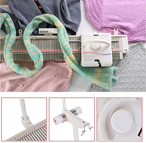 Knitting Machine and Accessories, LK150 150 Stitches 6.5mm Mid Gauge Plastic Domestic Knitting Machine with Accessories Tool Set for Household Sewing
