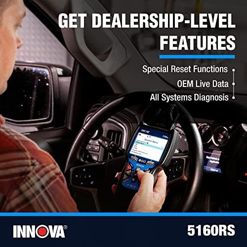 INNOVA 5160RS, OBD2 Bidirectional Scan Tool, OE-Level All System Diagnostics, Reset Oil Light/Battery/EPB/SAS/DPF, Mechanic Recommended Fixes & Parts