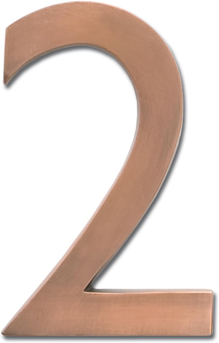 Architectural Mailboxes 3585AC-2 Brass 5-Inch Floating House Number 2