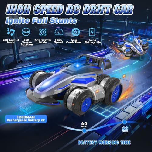 High Speed Remote Control Car Rc Drift 25KM/H, 360° Rotating 2.4 GHz 4WD RC Cars for Boys, Girls Adults
