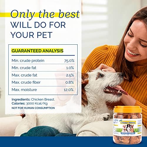Pet Center Inc. (PCI) Chicken Nibble Dog Treats, 2.25lb. – 100% Real Raw Dehydrated Chicken Breast Bites for Small, Medium & Large Dogs