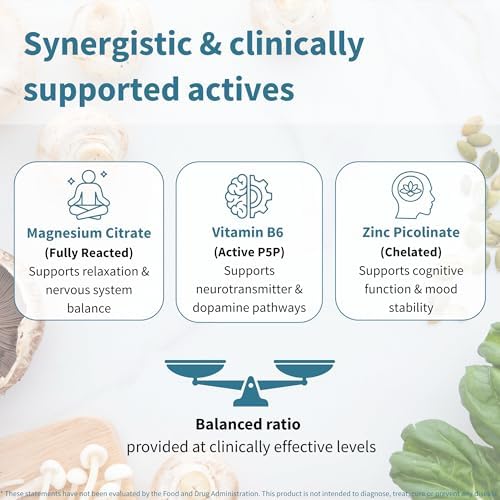 Igennus Neurobalance High Absorption Zinc Magnesium & B6 Complex | Cognitive Support, Calm Focus & Relaxation, Chelated Zinc & Fully Reacted Magnesium, Vegan, Non-GMO, 120 Small Tablets