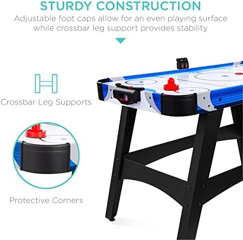 Best Choice Products 58in Mid-Size Arcade Style Air Hockey Table for Game Room, Home, Office w/ 2 Pucks, 2 Pushers, Digital LED Score Board