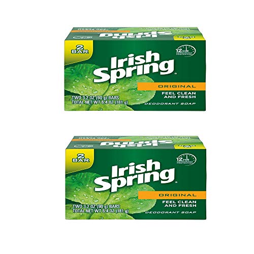 Irish Spring Bar Soap 3.2 Oz Bar (Original, 4 Bars)