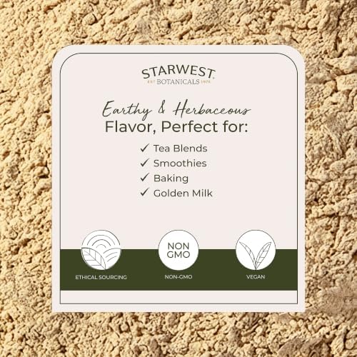 Starwest Botanicals Organic Ashwagandha Root Powder - Bulk 1 lb Bag | Dried Herb for Tea & Natural Herbal Blends, Certified Kosher, Non-GMO