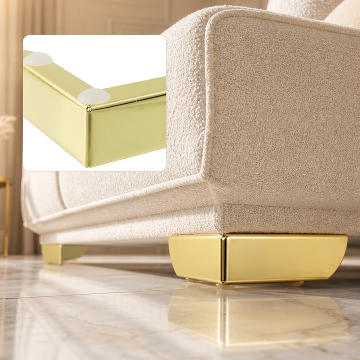 Bitray Metal Sofa Leg 2 Inch Height L Shape Furniture Leg Gold Sofa Legs Table Cabinet Cupboard Couch Leg Furniture Feet Replacement - 4pcs