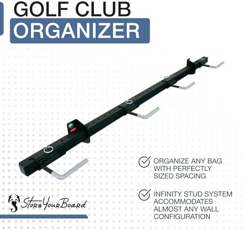 StoreYourBoard BLAT 4 Golf Bag Wall Mount | Home & Garage Storage Hooks | Golf Bag Holder | Heavy-Duty Wall Mount Organizer for Golf Bags & Accessories