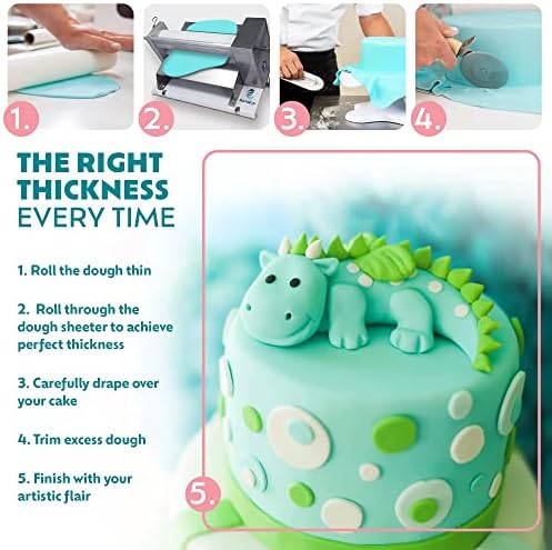 Manual Dough Sheeter Machine - Sfogliafacile XL Manual Pasta Maker for Icing, Marzipan, Puff Pastry