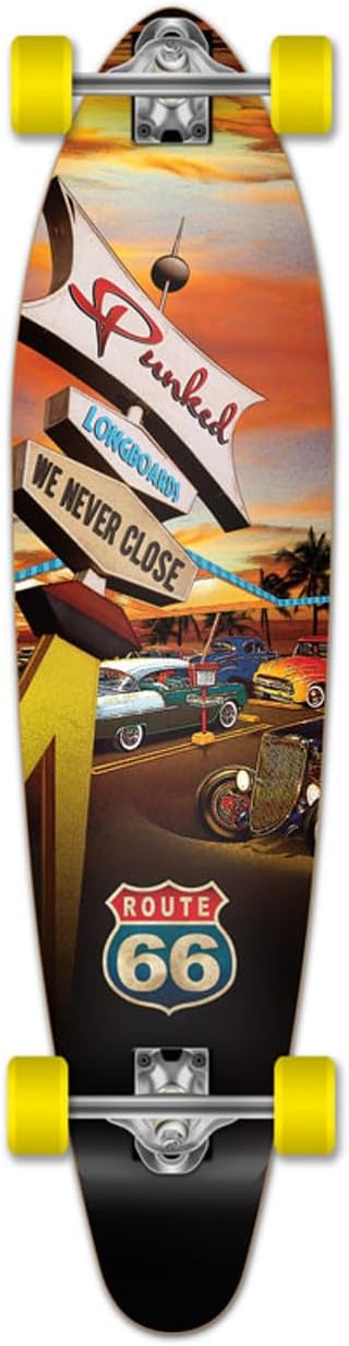 Graphic Series Complete Kicktail Skateboards Longboard w/BlackWidow Premium 80A Grip Tape, Aluminum Truck, ABEC9 Bearing, 71mm Skateboard Wheels