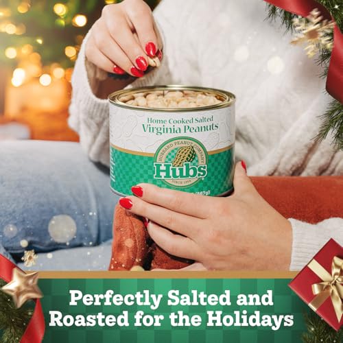 Hubs Peanuts Premium Salted Virginia Nuts, Non-GMO, Gluten Free Healthy Snacks - Irresistible Crunch & Flavored Peanuts - Made from Premium Ingredients - Vacuum-Sealed Tin - 2 Packs of 40 oz Cans