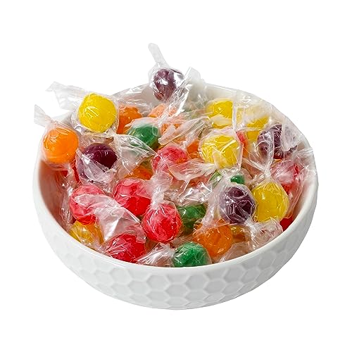 Assorted Fruit Balls Hard Candy, 4 lb Sour Variety, Office Candies | Approx. 520 Pcs, orange, lemon, grape, green apple and cherry sweets for offices, desks, classrooms
