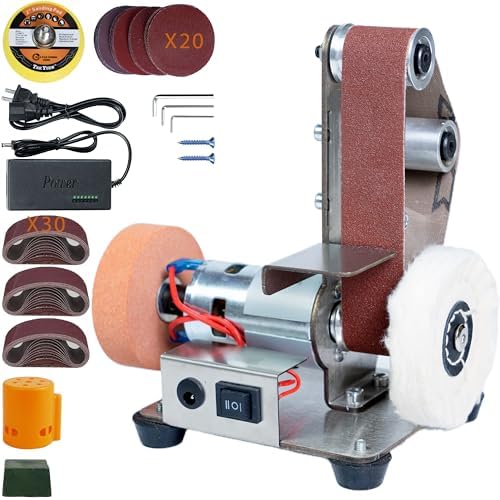 Mini Belt Sander, Electric Small Sander Knife Sharpener, 5"x6.8"x5.5" | Compact Design, Multi-Purpose, Electric Powered, Knife Sharpening, Portable Sander
