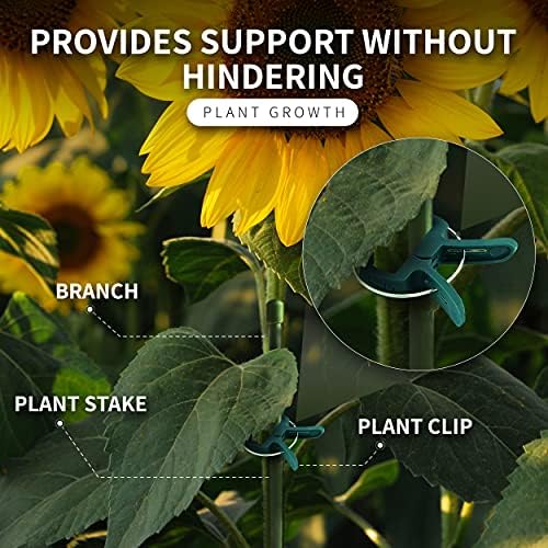 Plant Clips 40 Piece Green Gentle Gardening Plant & Flower Lever Loop Gripper Clips, Tool for Supporting or Straightening Plant Stems, Stalks, and Vines, Garden Clips, by RamPro