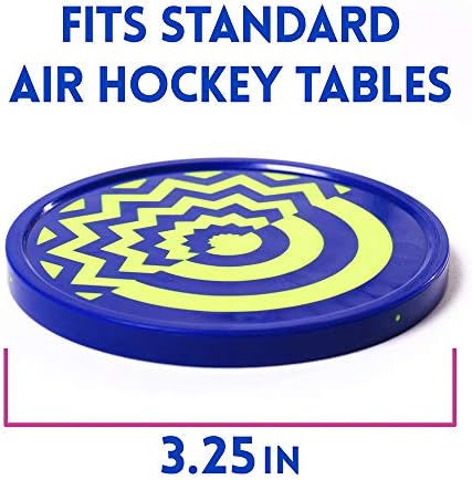 csg Deluxe Vivid Color Large Size Air Hockey Replacement Pucks - Set of Two 3.25 Inch Pucks!