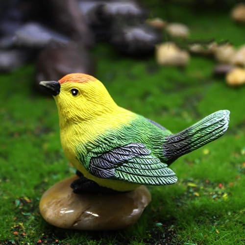 3 Pcs Miniature Bird Decorative Figurines Garden Statue Birds Figures Decor Mini Bird Figures Animal Cake Topper Flower Pots Plant Ornaments Fairy