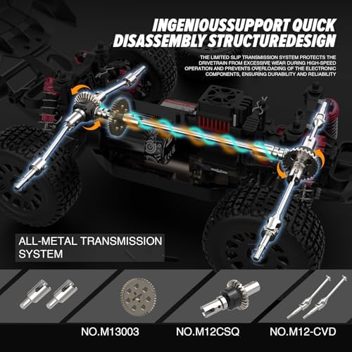 Hosim Brushless RC Buggy for Adults and Kids 60KM/H, 1/14 Electric High Speed All Terrain Remote Control Car, Hobby RC Trucks 4x4 Off Road RC Car