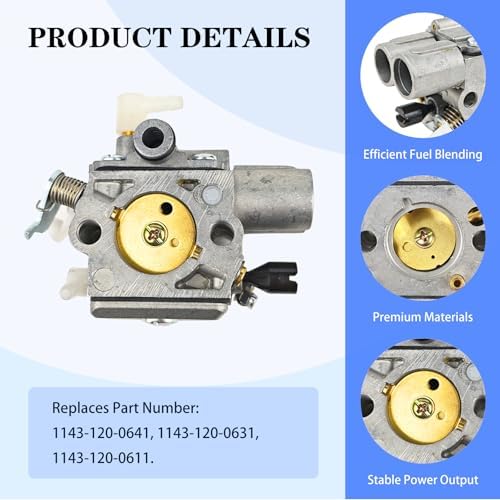 MS251 MS251C Carburetor Tune Up Kit for Stihl MS231 MS231C MS231Z | for Stihl MS251CBE MS251C-BEQMS251Z Replace 1143 120 0611 0605 1143-120-0641