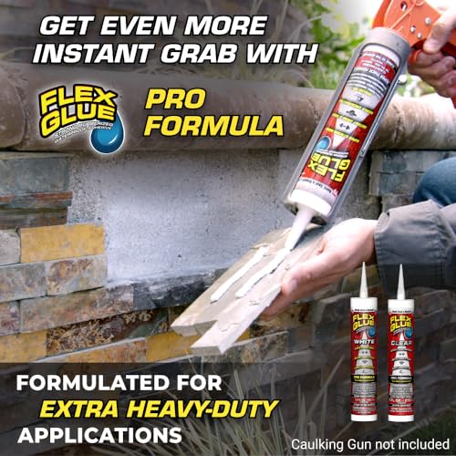 Flex Glue, Super Strong, Rubberized Waterproof Adhesive, Works Underwater, Use on Pools, Showers, Outdoors, Concrete, Brick, Pavers, UV Resistant