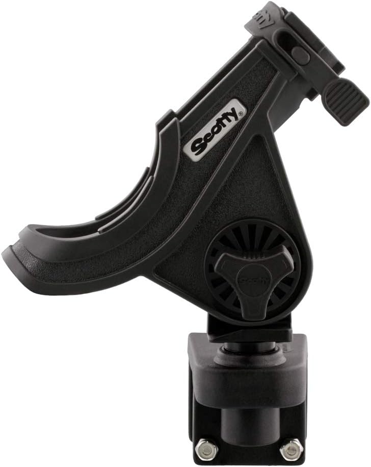 Scotty #284-BK Baitcaster/Spinning Rod Holder w/ #243 Square Rail Mount , Black