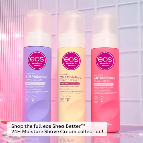 eos Shea Better Shaving Cream for Women - Vanilla Bliss, Shave Cream, Skin Care and Lotion with Shea Butter and Aloe, 24 Hour Hydration, 7 fl oz, Pack of 5