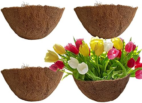 16 Inch Coco Liner for Planters, 2PCS Round Replacement Plant Basket Liner, Coco Fiber for Hanging Basket