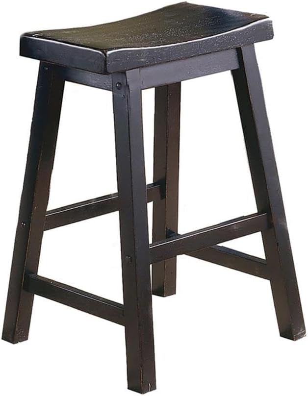 Homelegance Saddleback 24-Inch Height Barstool, Cherry, Set of 2