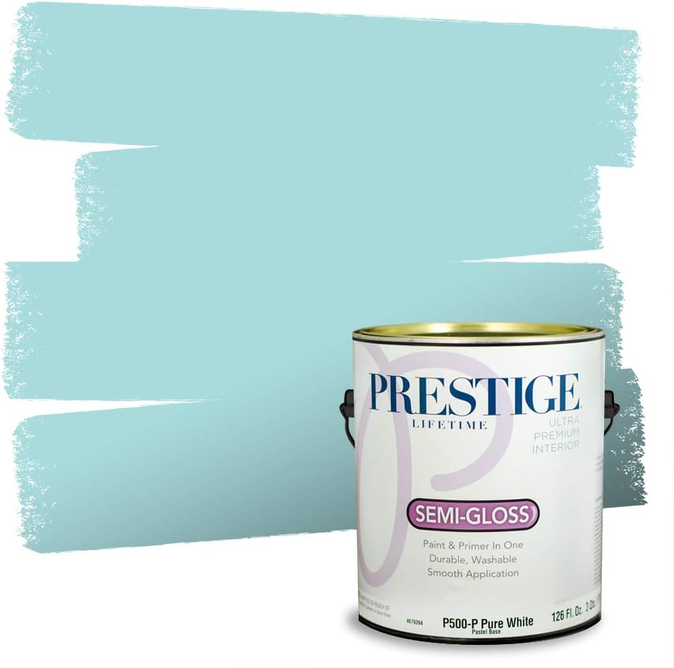 PRESTIGE Paints Exterior Paint and Primer In One, 1-Gallon, Satin, Comparable Match of Sherwin Williams* Blue Nile*