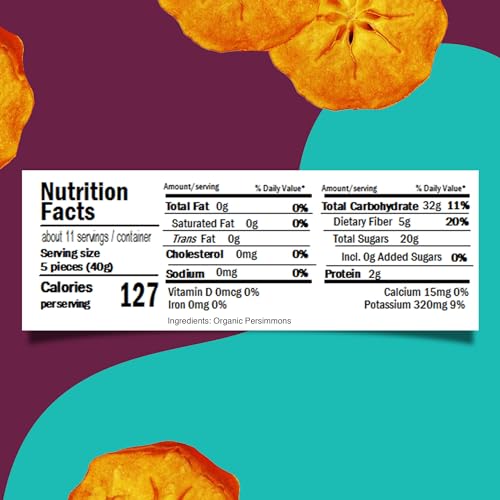 Organic Dried Persimmons from Bella Viva Orchards, 1 Lb. Bag