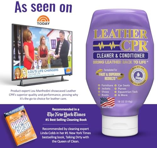 Leather CPR Cleaner and Conditioner 18oz. Bring Leather Back To Life on Furniture, Car Seats, Handbags, Jackets, Boots, Saddles