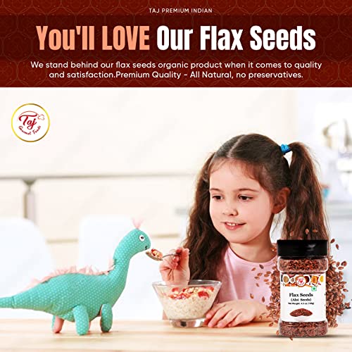 AJ Premium Indian Alsi Flax Seeds (Linseed), 4.5oz (130g)
